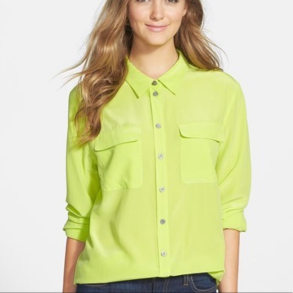 Two by Vince Camuto Utility Blouse 100% Silk - Picture 1 of 9